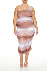 BROWN/MULTI Plus Size Cloud Wash Maxi Dress, image 1