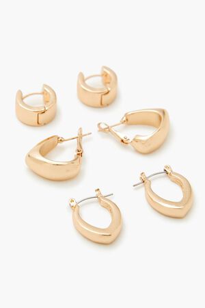 GOLD Geo Hoop Earring Set, image 2
