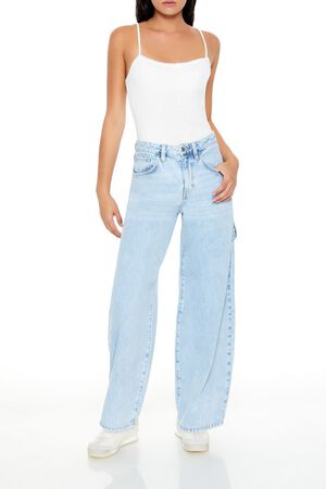 WHITE Pointelle Bow Cami Bodysuit, image 1