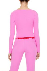 PINK/RED Lace-Trim Crop Top, image 5