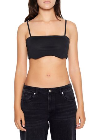 BLACK Notched Cropped Cami, image 1