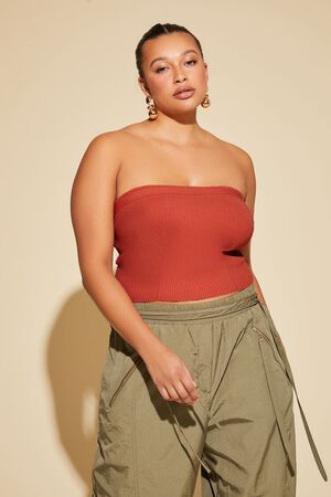 BRICK Plus Size Sweater-Knit Tube Top, image 1