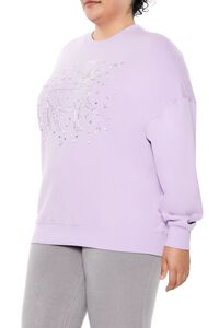LAVENDER/MULTI Plus Size Beaded Aries Pullover, image 4