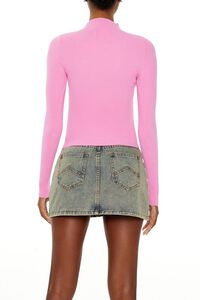 PINK Ribbed Knit Mock Neck Sweater, image 5