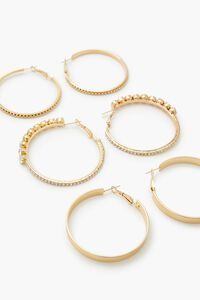 GOLD Etched Rhinestone Hoop Earrings, image 2