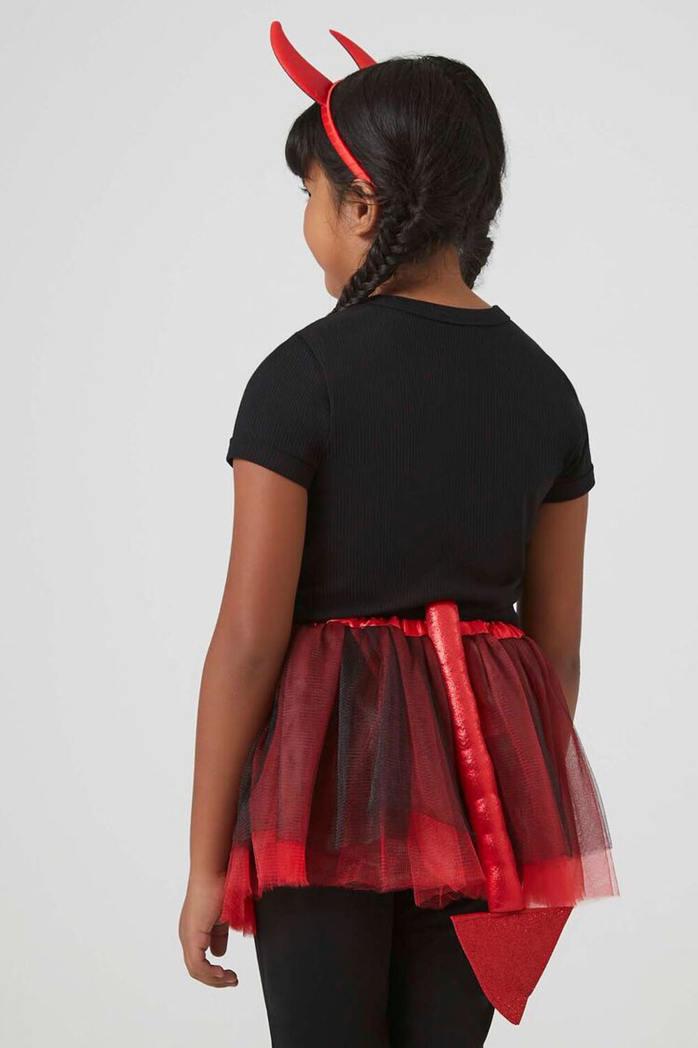 BLACK/RED Girls Devil Skirt & Horns Costume Set (Kids), image 3