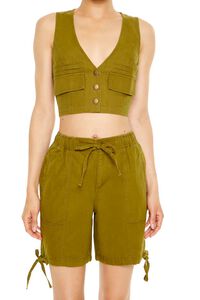AVOCADO Cropped Twill Cargo Vest, image 5