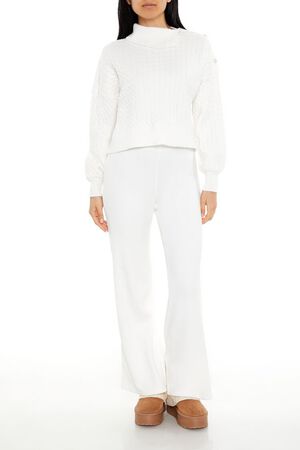 EGRET Faux Pearl Cable Knit Sweater, image 2