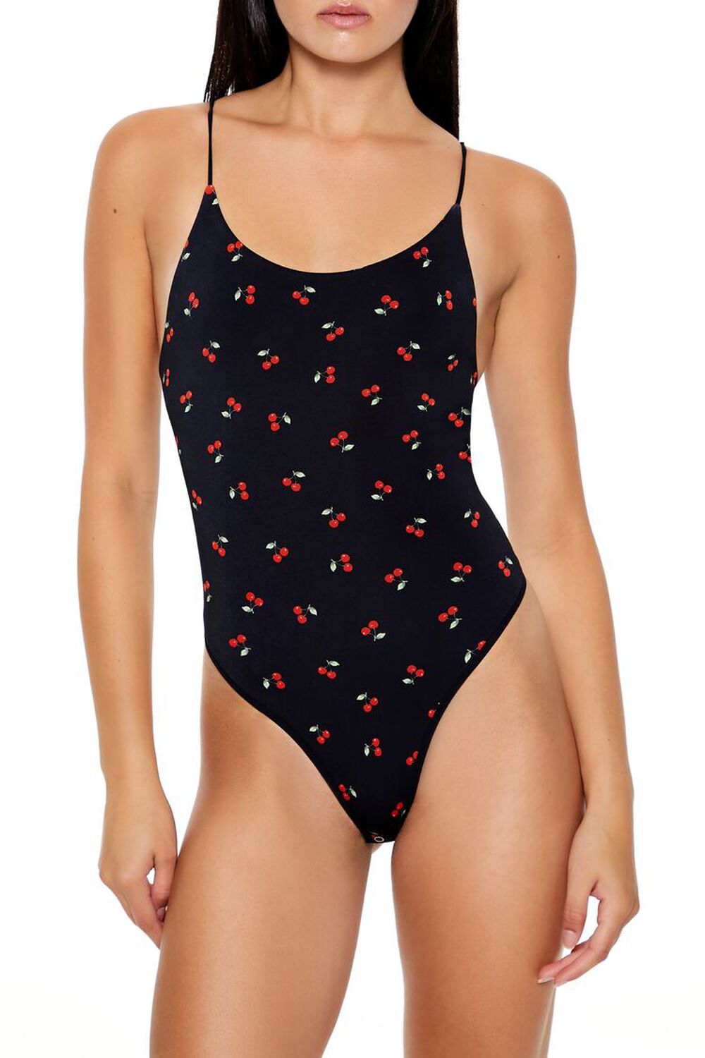 BLACK/MULTI Seamless Cami Lingerie Bodysuit, image 2