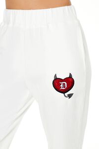 WHITE/MULTI Embroidered Devil Heart Sweatpants, image 5