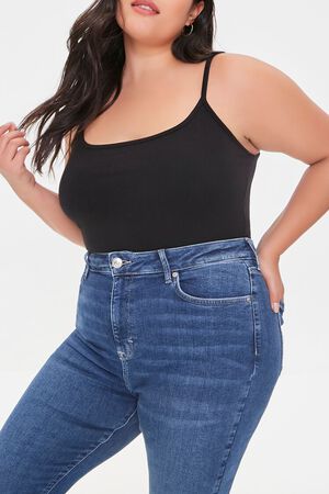 DUSTY PINK Plus Size Basic Cami Bodysuit, image 1