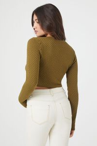 OLIVE Sweater-Knit Cutout Crop Top, image 3