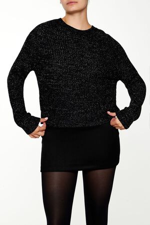 DARK RED Metallic Knit Raglan Sweater, image 1