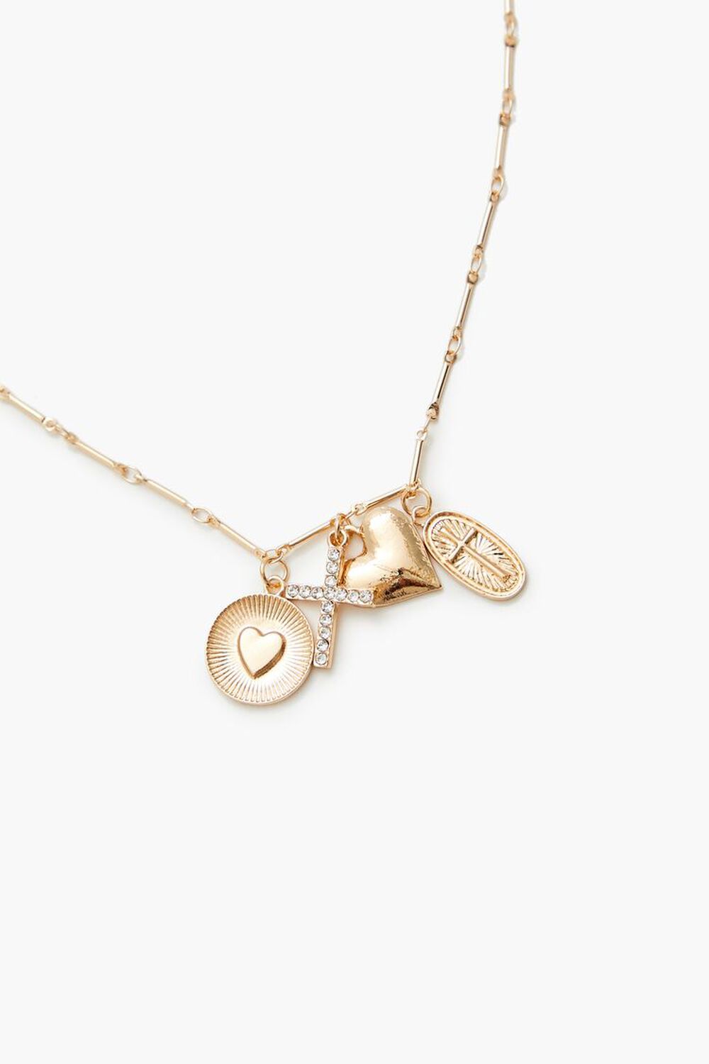 GOLD Rhinestone Cross Charm Necklace, image 2