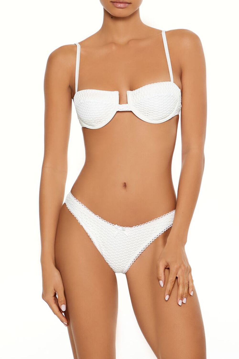 CREAM Crochet High-Leg Bikini Bottoms, image 3