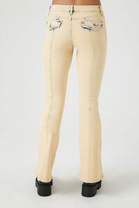 YELLOW Bleach Wash Flare Jeans, image 3