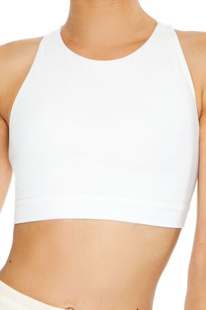 WHITE Crisscross Cutout Sports Bra, image 3