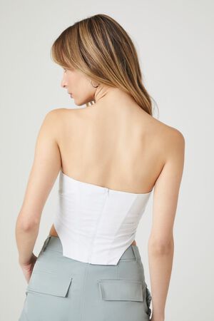 WHITE Sweetheart Cropped Tube Top, image 3