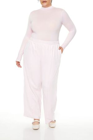 BLACK Plus Size Seamless Mock Neck Bodysuit, image 1