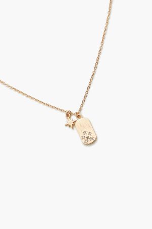 GOLD Star & Dog Tag Charm Necklace, image 2