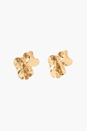 GOLD Hammered Abstract Drop Earrings, image 1