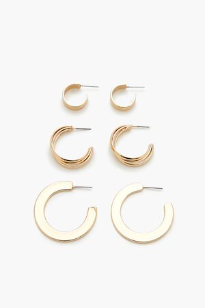 SILVER Smooth Multi-Hoop Earring Set, image 1