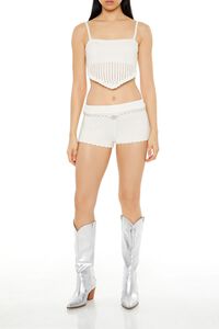 CREAM Cropped Crochet Cami, image 2