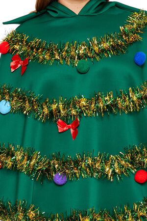 GREEN/MULTI Plus Size Christmas Tree Poncho, image 3