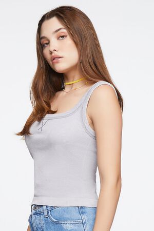 SILVER Seamless V-Notch Tank Top, image 2