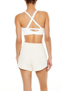 WHITE Crisscross Cutout Sports Bra, image 5