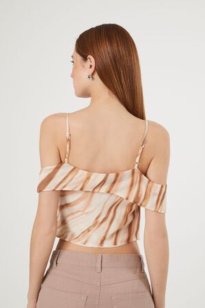 ROSE/MULTI Marble Print Open-Shoulder Top, image 3
