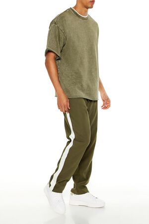 OLIVE/CREAM Striped Drawstring Pants, image 3