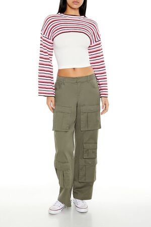 PINK/MULTI Striped Shrug Sweater, image 2