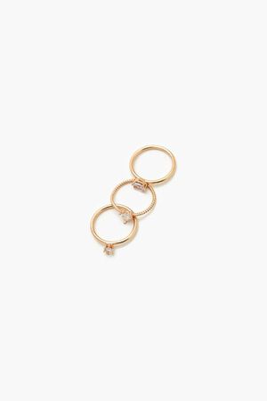 GOLD/CLEAR Faux Gem Ring Set, image 3