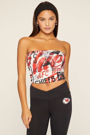 WHITE/RED Kansas City Chiefs Tube Top, image 1