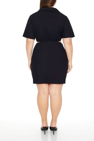 BROWN Plus Size Surplice Cutout Mini Dress, image 3
