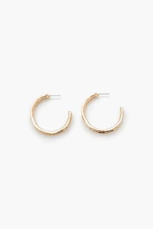 GOLD Hammered Hoop Earrings, image 2