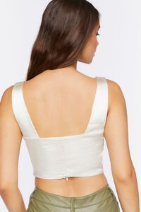 VANILLA Satin V-Hem Crop Top, image 3
