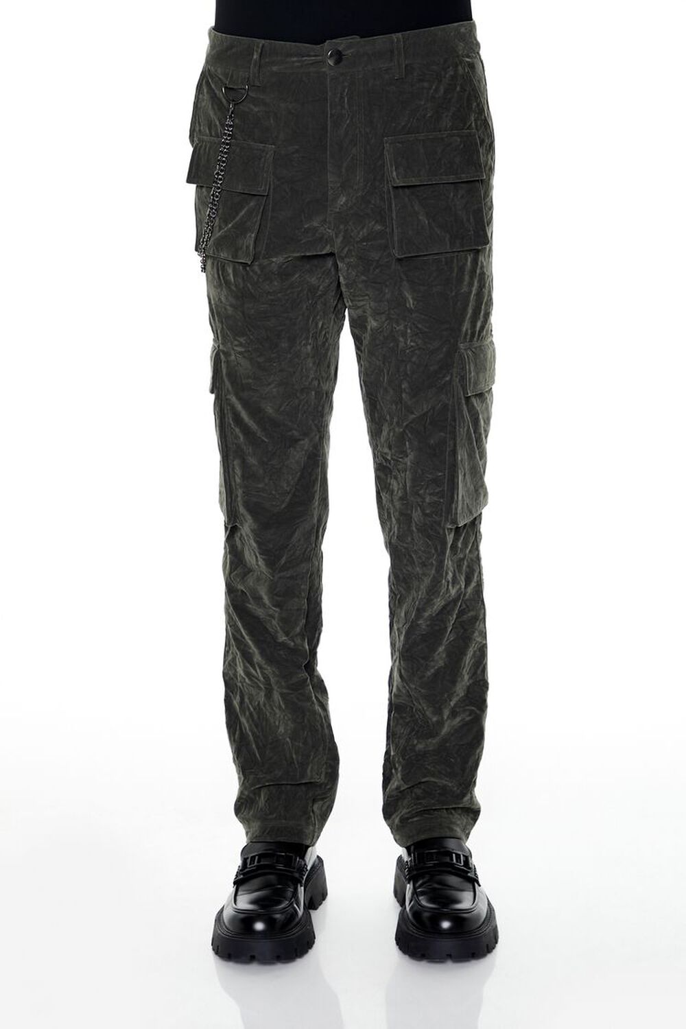 OLIVE Velvet Wallet Chain Cargo Pants, image 2