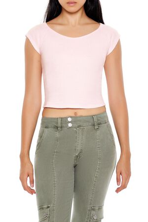 SEASHELL Thermal Cap-Sleeve Cropped Tee, image 1