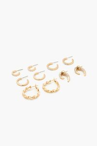 GOLD Rhinestone Hoop Earring Set, image 2
